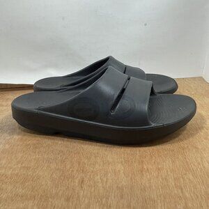 OOFOS OOahh Slides Men Size 11 Sandal Black Slip On Recovery Shoes Sandals